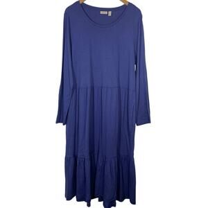 LOGO by Lori Goldstein Cotton Modal Regular Tiered Dress Women’s Size large